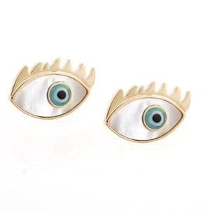 Welch Steel Gold Eye Evil Eye Earrings