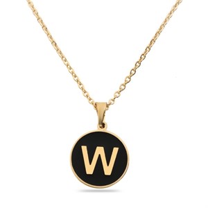 Welch Çelik Gold W Harfi Kolye