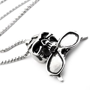 Welch Çelik Güneş Gözlüklü Kuru Kafa Kolye