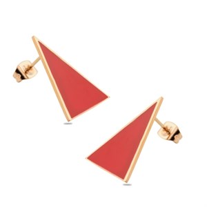 Welch Çelik Kırmızı Üçgen Küpe