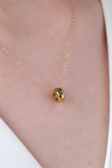 Welch Çelik Minimal Taşlı Top Kolye