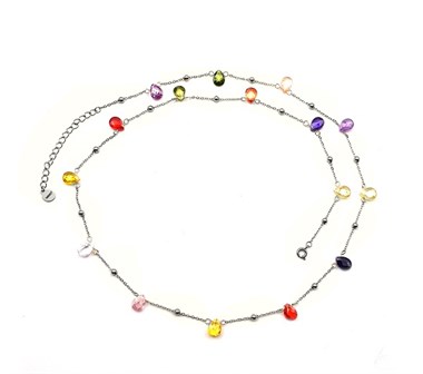 Welch Çelik Renkli Damla Taş Kolye