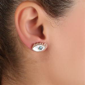 Welch Steel Rose Eye Evil Eye Earrings
