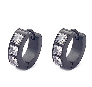 Welch Çelik Siyah Halka Küpe