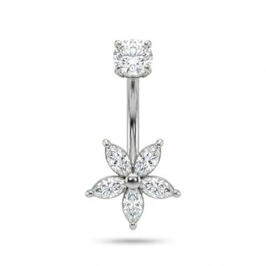 Welch Çelik Taşlı Çiçek Göbek Piercing Welch Çelik Taşlı Çiçek Göbek Piercing ve Piercing Modelleri - WELCH 