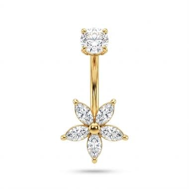 Welch Çelik Taşlı Çiçek Göbek Piercing Welch Çelik Taşlı Çiçek Göbek Piercing ve Piercing Modelleri - WELCH 