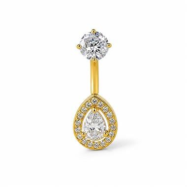 Welch Çelik Taşlı Damla Göbek Piercing Welch Çelik Taşlı Damla Göbek Piercing ve Piercing Modelleri - WELCH 