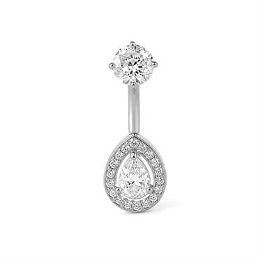 Welch Çelik Taşlı Damla Göbek Piercing Welch Çelik Taşlı Damla Göbek Piercing ve Piercing Modelleri - WELCH 