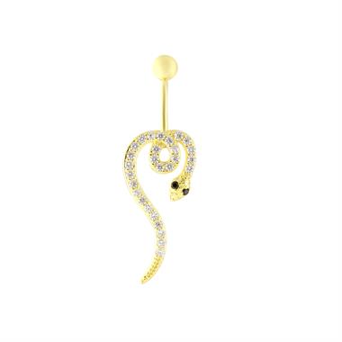 Welch Çelik Taşlı Göbek Yılan Piercing