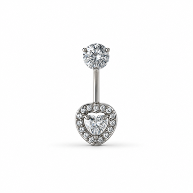 Welch Çelik Taşlı Kalpli Göbek Piercing Welch Çelik Taşlı Kalpli Göbek Piercing ve Piercing Modelleri - WELCH 