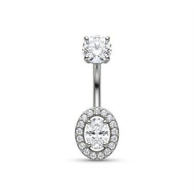 Welch Çelik Taşlı Oval Göbek Piercing Welch Çelik Taşlı Oval Göbek Piercing ve Piercing Modelleri - WELCH 