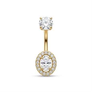 Welch Çelik Taşlı Oval Göbek Piercing Welch Çelik Taşlı Oval Göbek Piercing ve Piercing Modelleri - WELCH 