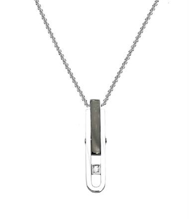 Welch Çelik Tek Taş Erkek Kolye