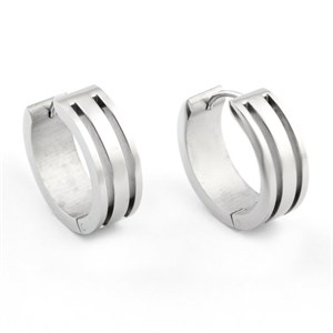 Welch Patterned Ring Womens Steel Earrings