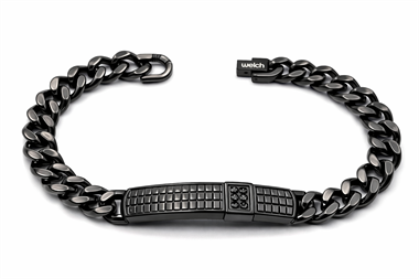 ​​​​​​Welch Mens Black Steel Bracelet