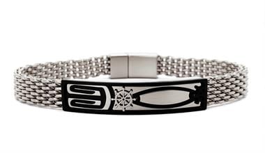 ​Welch Black White Steel Chain Sailor Bracelet