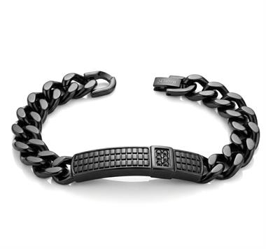 ​​​​​​Welch Mens Black Steel Bracelet