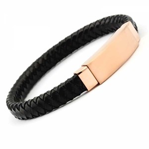 welch Erkek Çelik Deri Bileklik