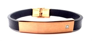 Welch Mens Rose Steel Diamond Bracelet