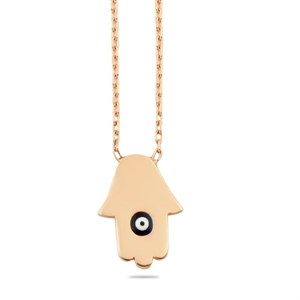 Welch Fatimas Hand Evil Eye Beaded Sterling Silver Necklace