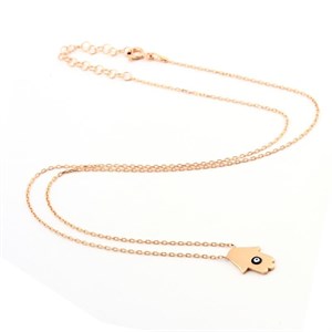 Welch Fatimas Hand Evil Eye Beaded Sterling Silver Necklace