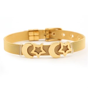 Welch Gold Ay Yıldız Charm Çelik Hasır Bileklik