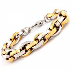 Welch Gold White Womens Steel Chain Bracelet