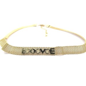 Welch Gold Steel Choker Love Necklace