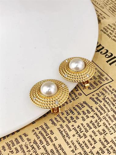 Welch Gold Çelik İncili Küpe