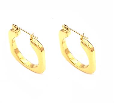 Welch Gold Çelik Kare Halka Küpe