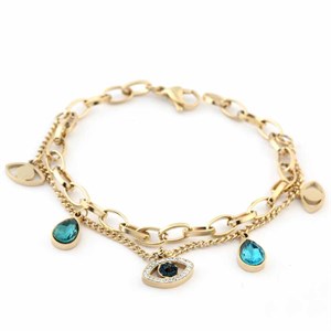 Welch Gold Steel Evil Eye Eye Bracelet