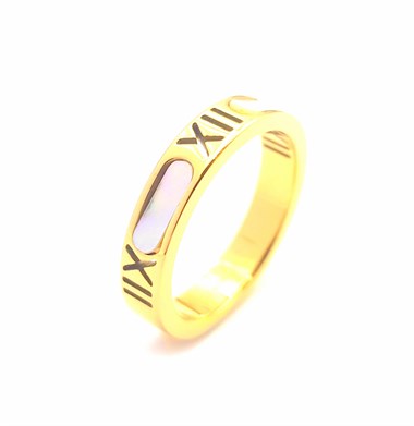 Welch Gold Steel Roman Numeral Ring