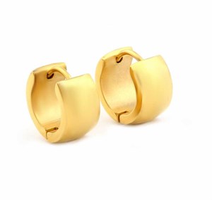 Welch Gold Hoop Steel Earrings