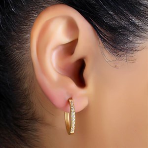 Welch Gold Hoop Stone Womens Earrings