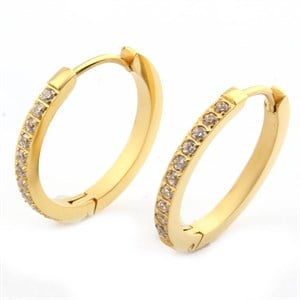 Welch Gold Hoop Stone Womens Earrings