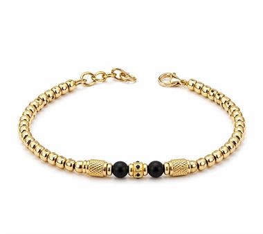 ​​Welch Gold Kaplama Çelik Zincir Boncuk Bileklik Welch Gold Kaplama Çelik Zincir Boncuk Bileklik Modelleri - WELCH 