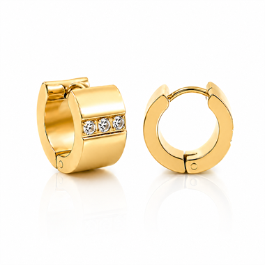 ​​​​​​​​​​​​​​Welch Gold Kaplama Taşlı Çelik Küçük Halka Küpe 