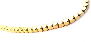Welch Gold Cube Bead Steel Necklace