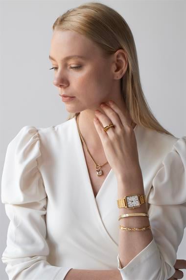 Welch Gold Sıra taşlı Çelik Kadın Bileklik