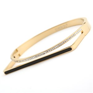 Welch Gold Stone Womens Steel Square Bracelet