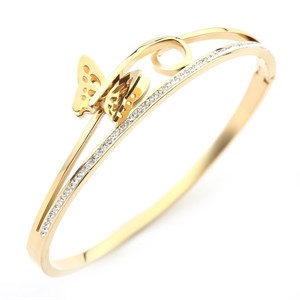 Welch Gold Stone Butterfly Womens Steel Bracelet
