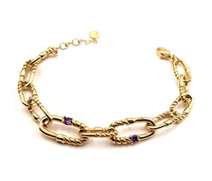Welch Gold Green Stone Steel Bracelet