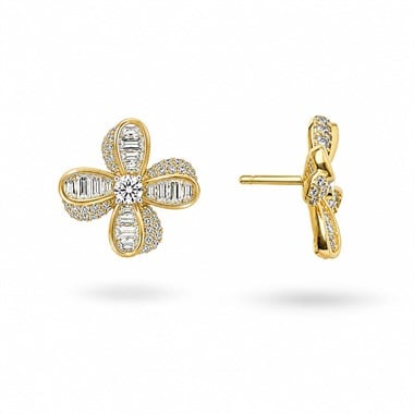 Welch Gold Yonca Gümüş Küpe - 925 Ayar Gümüş Küpe