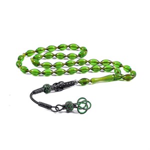 Welch GÜMÜŞ 1000 AYAR TRABZON EL İŞİ KAZAZİYE PÜSKÜLLÜ SIKMA KEHRİBAR TESBİH