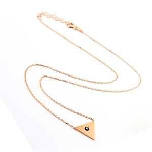 Welch Silver Triangle Evil Eye Beads Sterling Silver Necklace