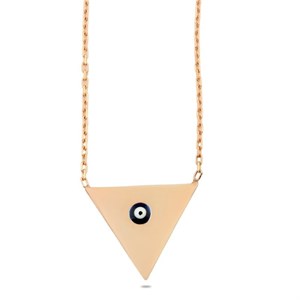 Welch Silver Triangle Evil Eye Beads Sterling Silver Necklace