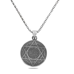 Welch Seal of Prophet Solomon Mens Sterling Silver Necklace