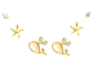 Welch İthal 925 Ayar Gümüş Çoklu Küpe Set