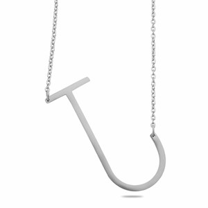 Welch Womens Steel Letter J Necklace