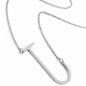 Welch Womens Steel Letter J Necklace